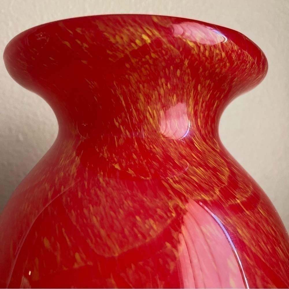 Vintage red and black spotted Murano style vase - Picture 4 of 16